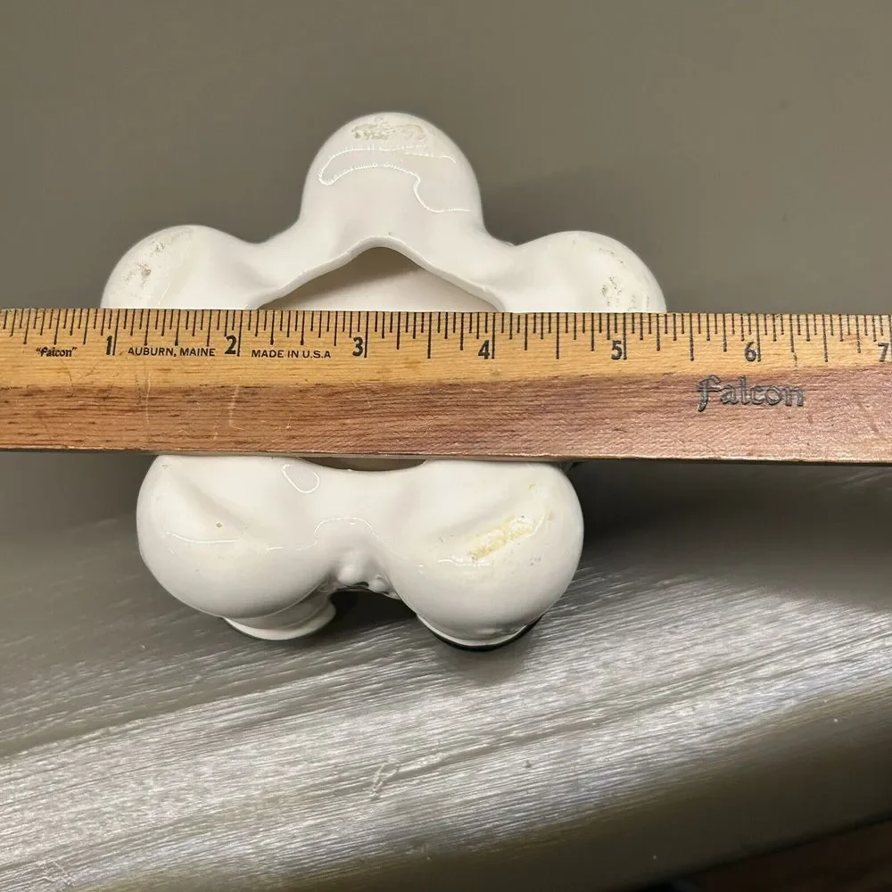 Vintage Christmas Snowman Candle Holder  3in. Pillar  5‎ Jolly Snowmen In a Ring